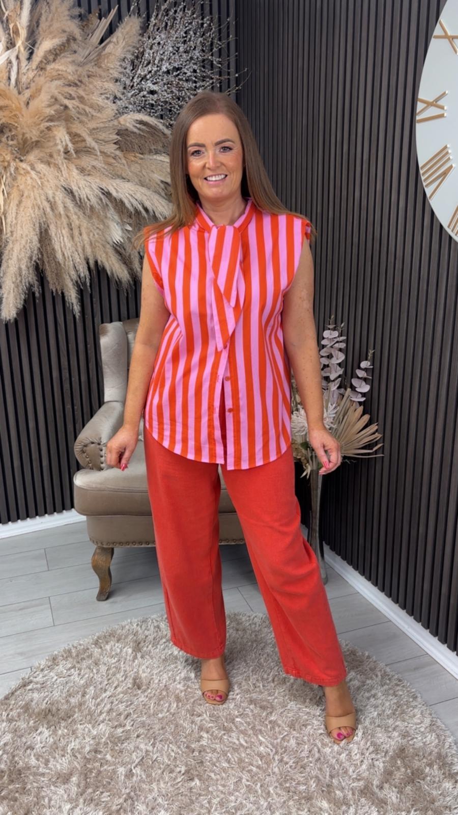 KENDRA TOP - PINK/ORANGE