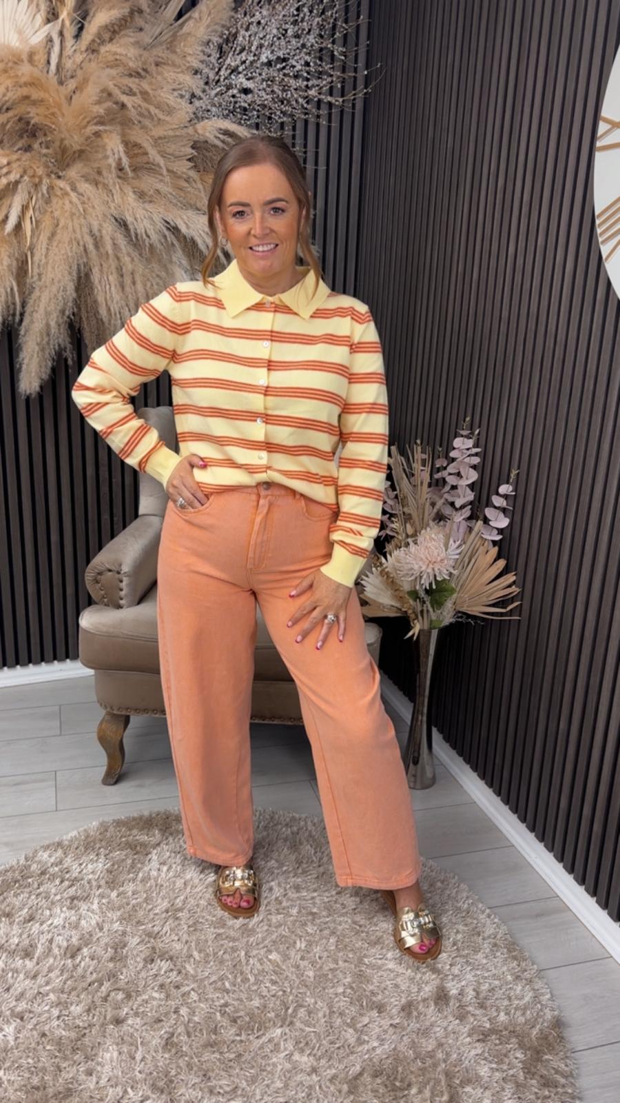 LILA CARDIGAN - YELLOW/CORAL