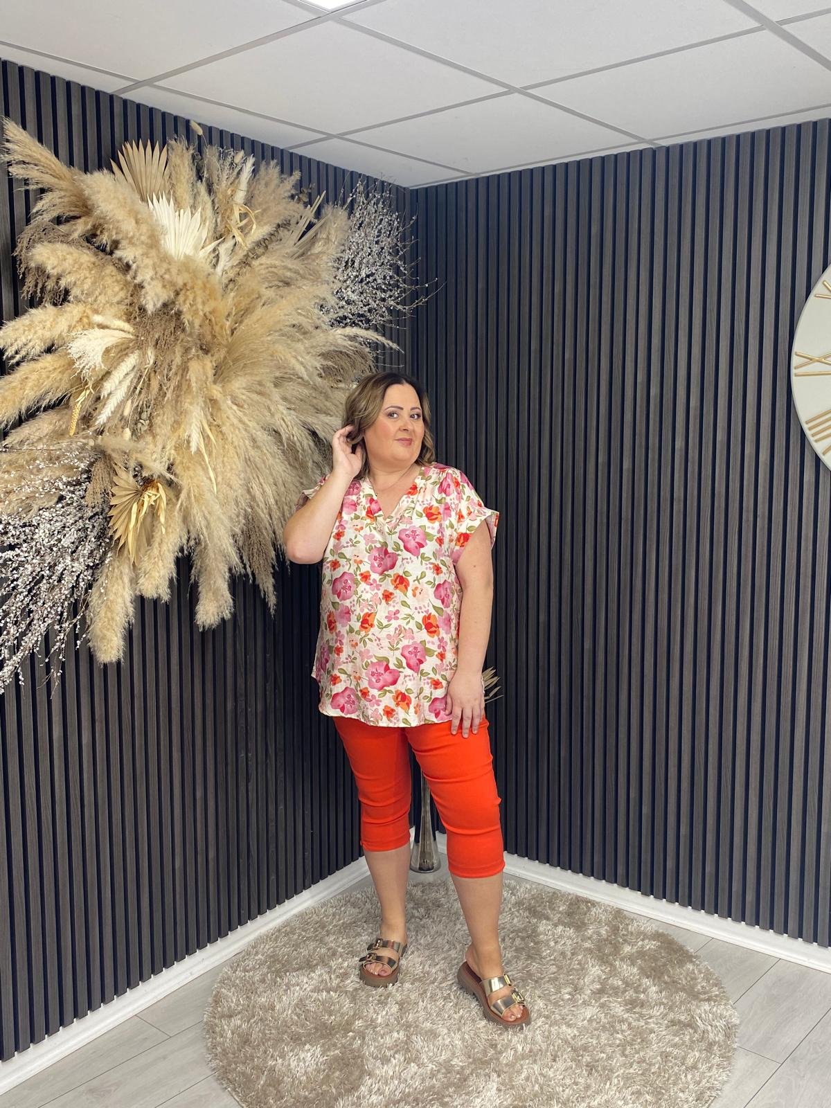 FAITH CROPPED JEGGINGS - ORANGE