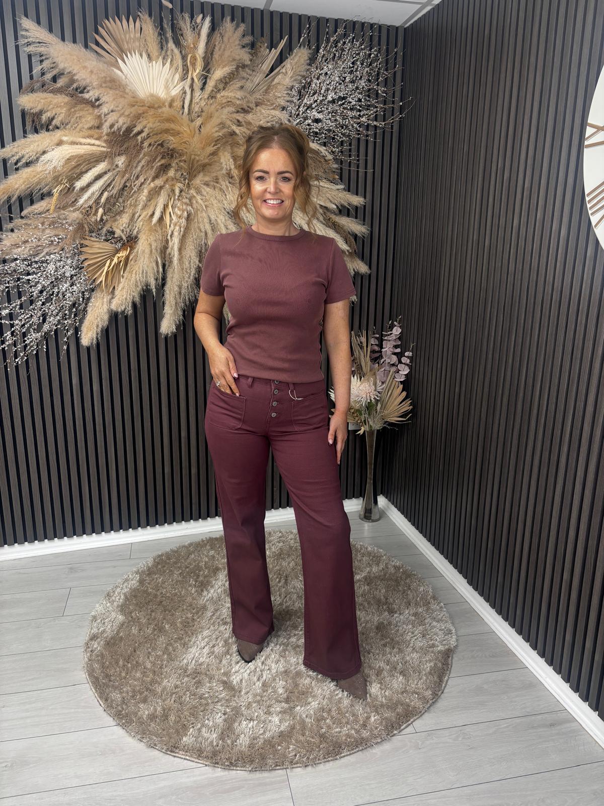 BREENA T-SHIRT - BURGUNDY