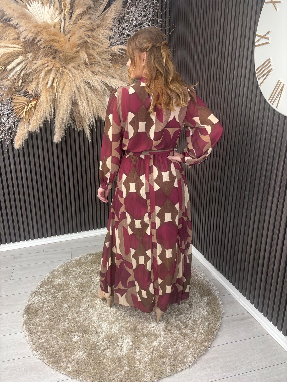 SIMONE DRESS - BURGUNDY