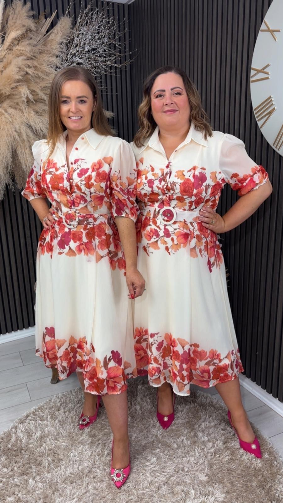 HOLLAND DRESS - CREAM PINK FLORAL