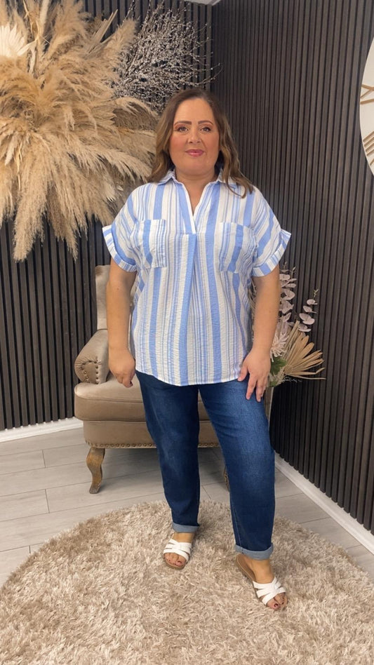 AGNES TOP - BLUE