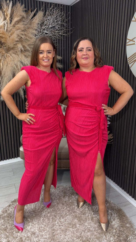 ELENA DRESS - HOT PINK