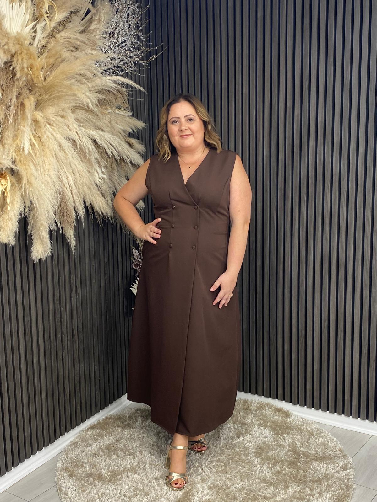 HAZEL DRESS - BROWN