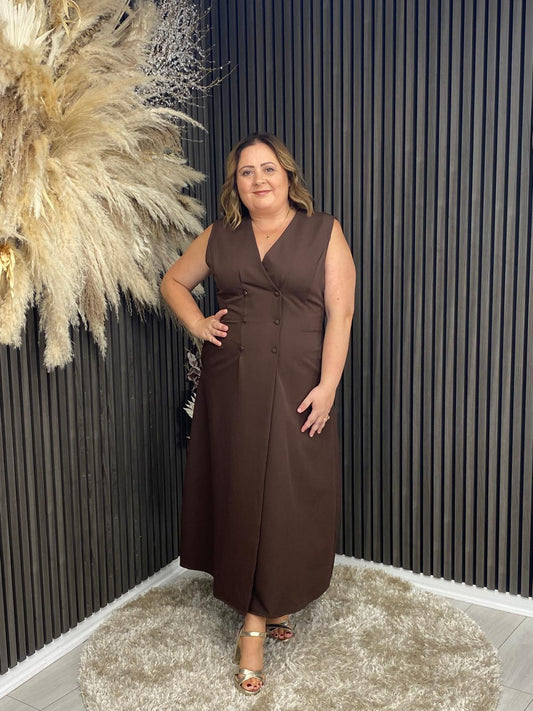 HAZEL DRESS - BROWN
