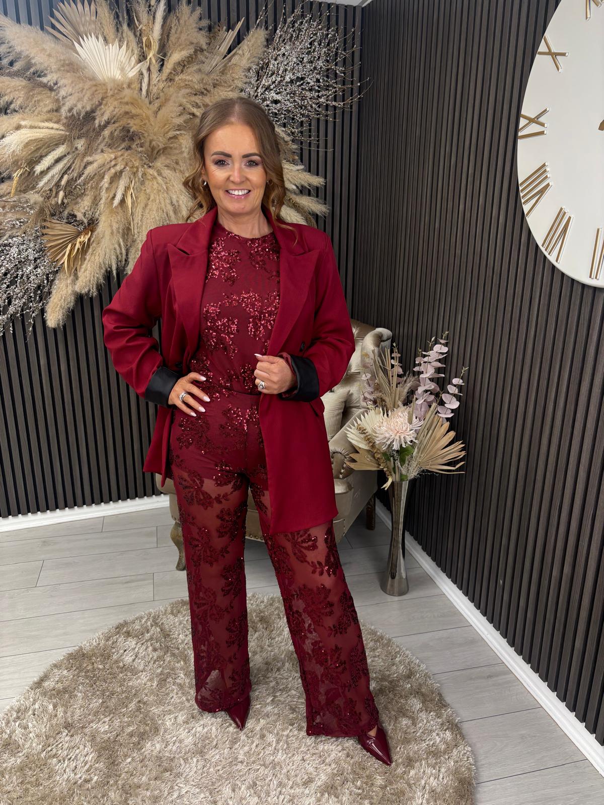 GEORGIE TROUSERS - BORDEAUX