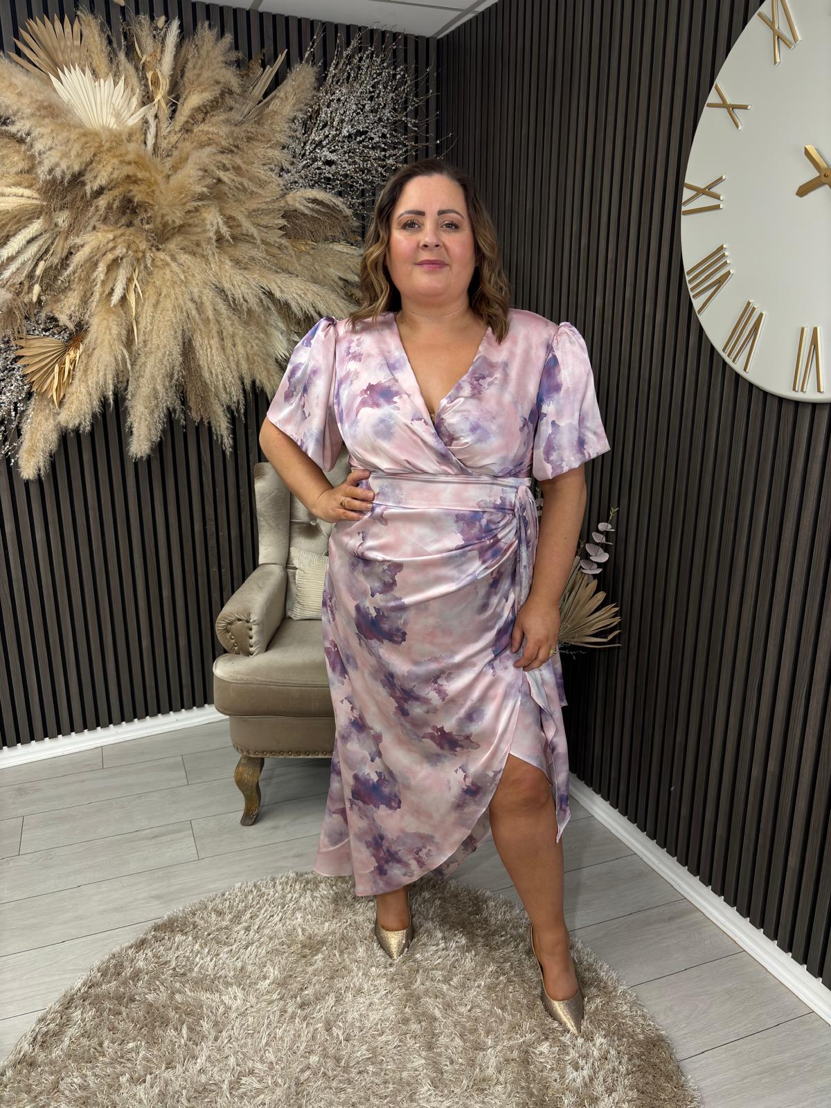 DREW DRESS - PURPLE MARBLE
