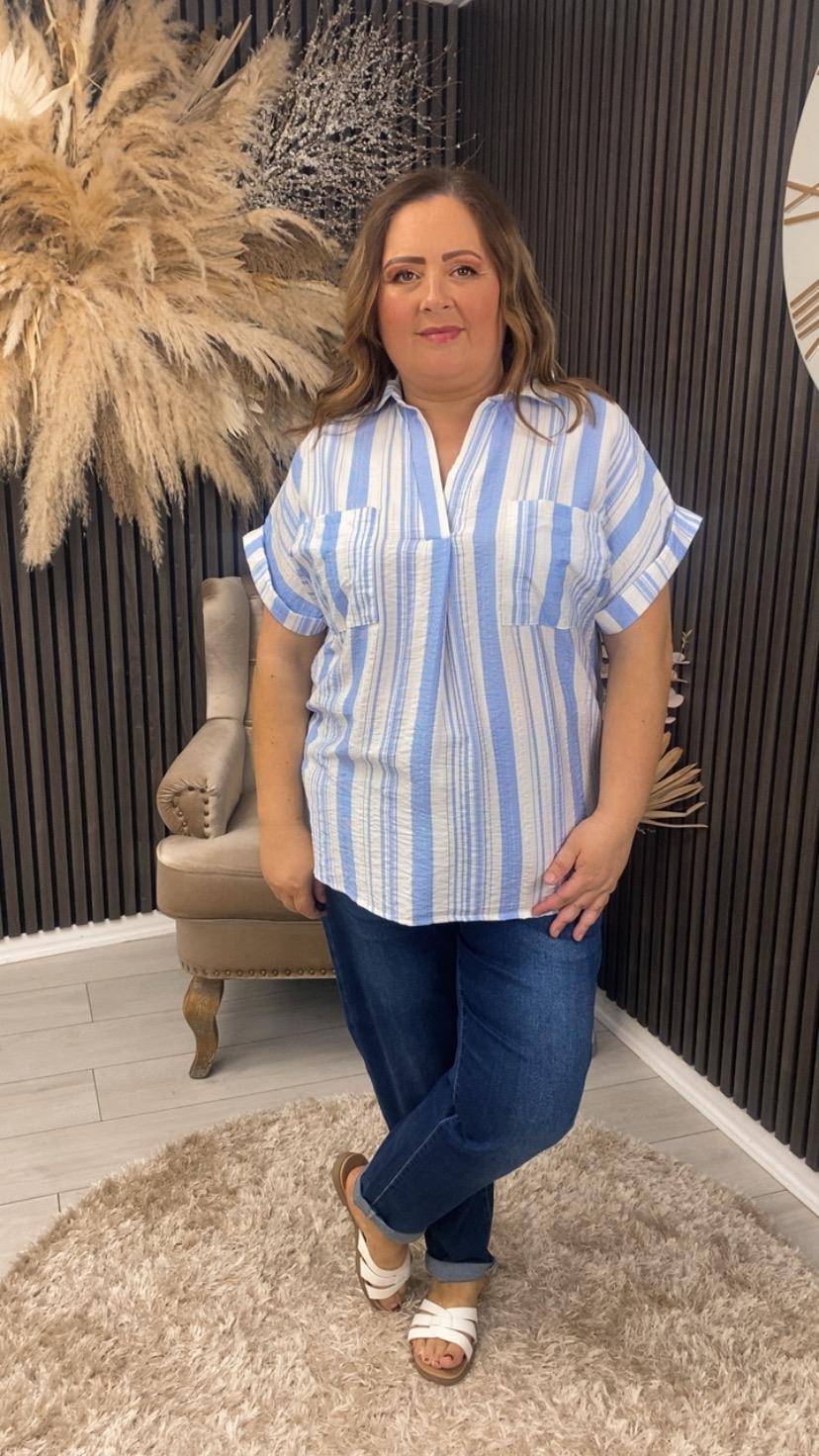 AGNES TOP - BLUE