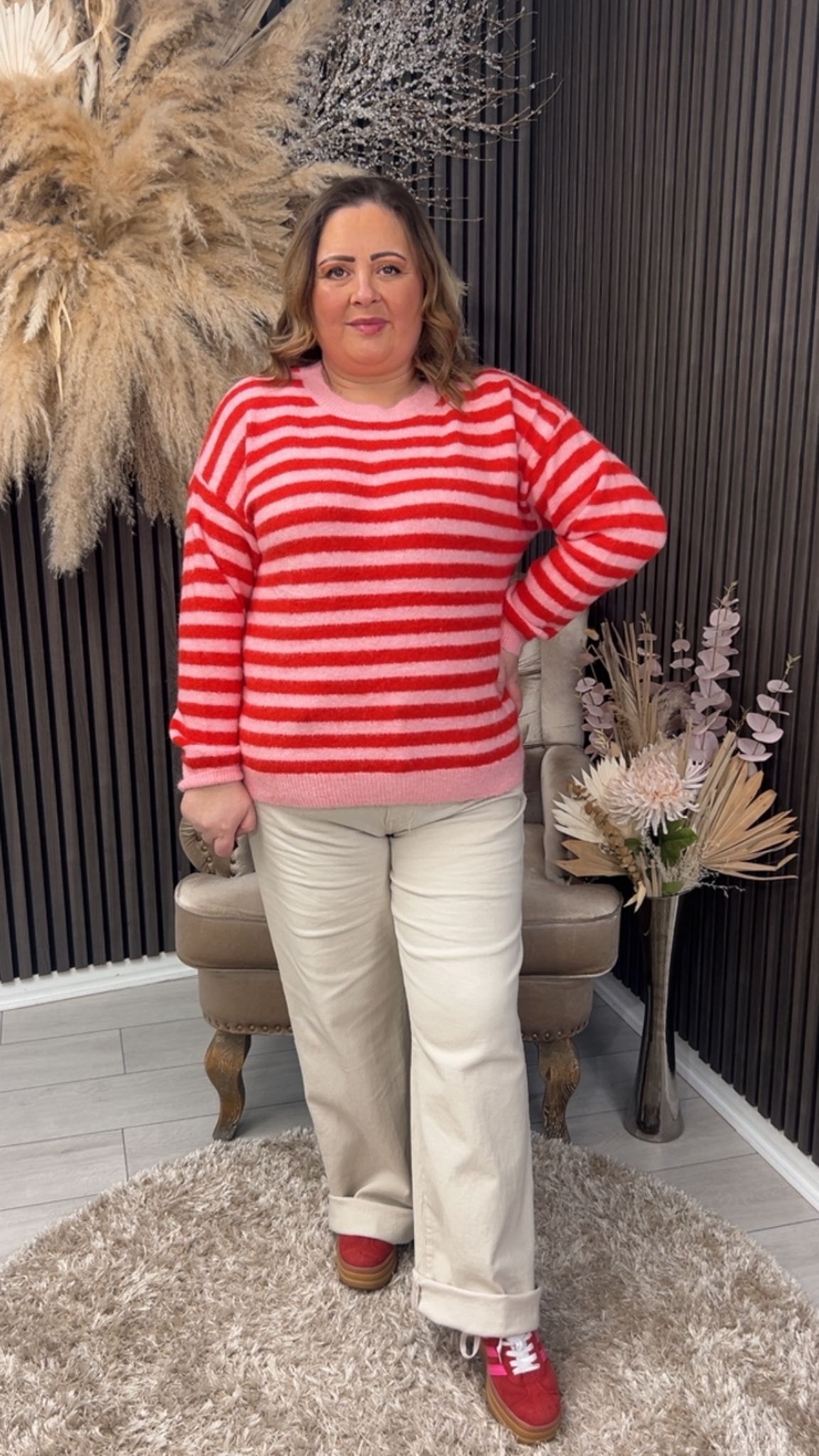 BRIONY JUMPER - RED/PINK
