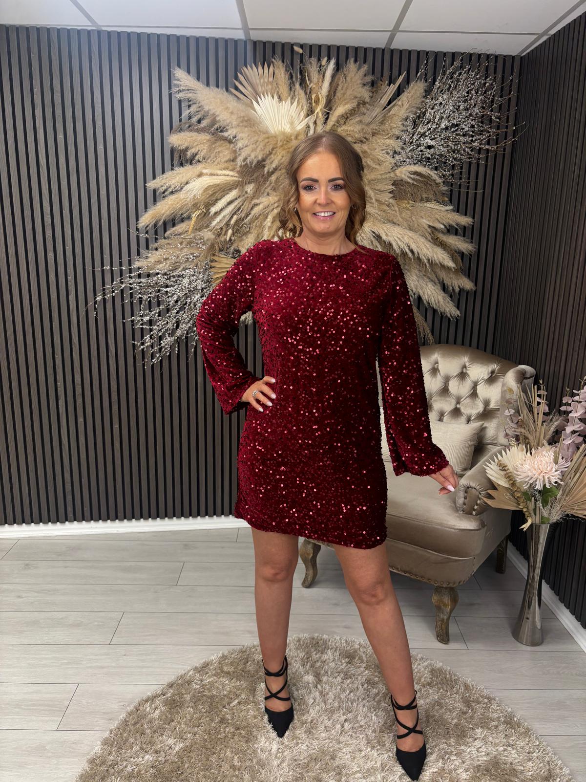 LEANNA DRESS - BORDEAUX