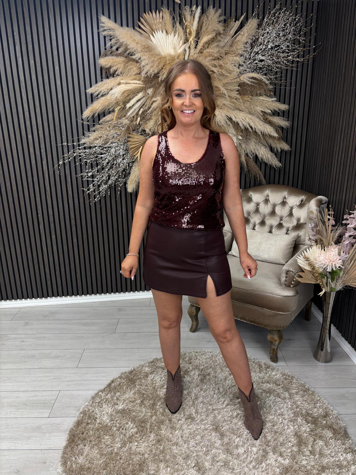 MALLORY TOP - BORDEAUX