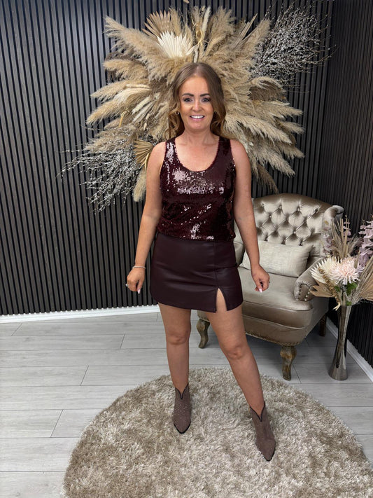 MALLORY TOP - BORDEAUX