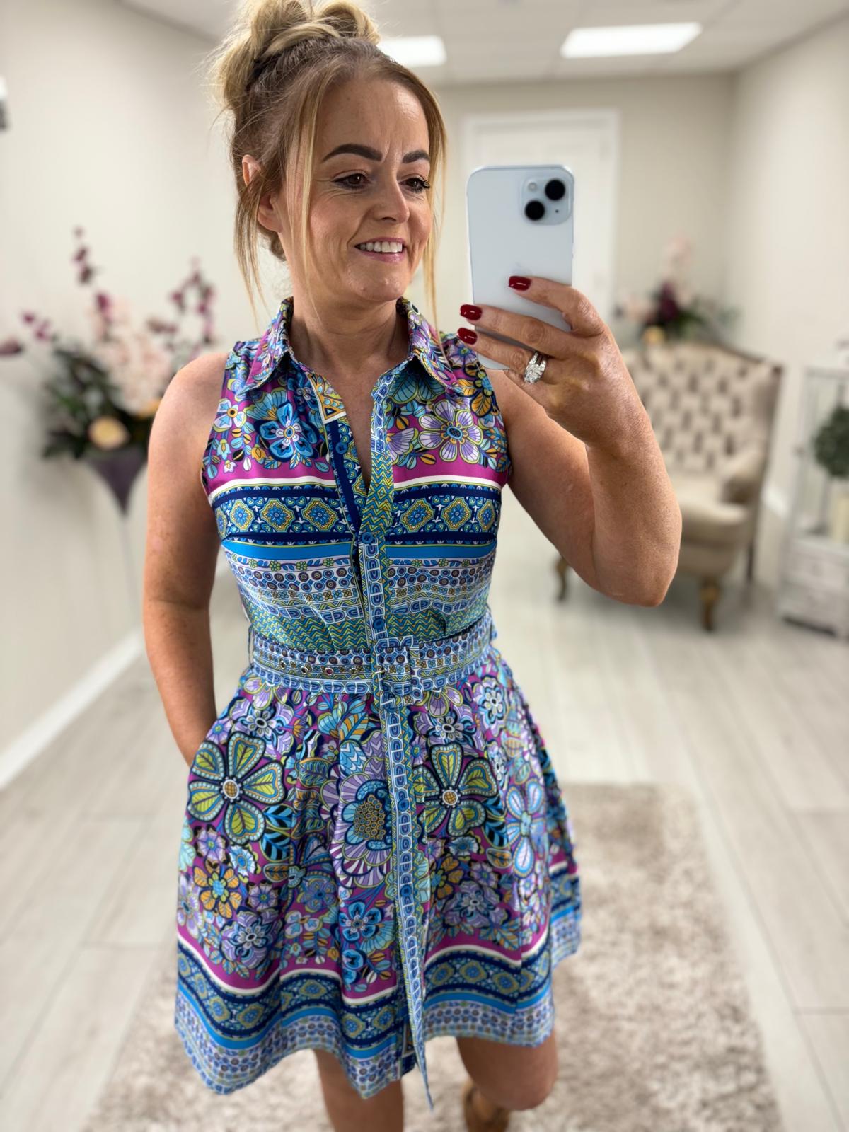 ALORA SHIRT DRESS - BLUE