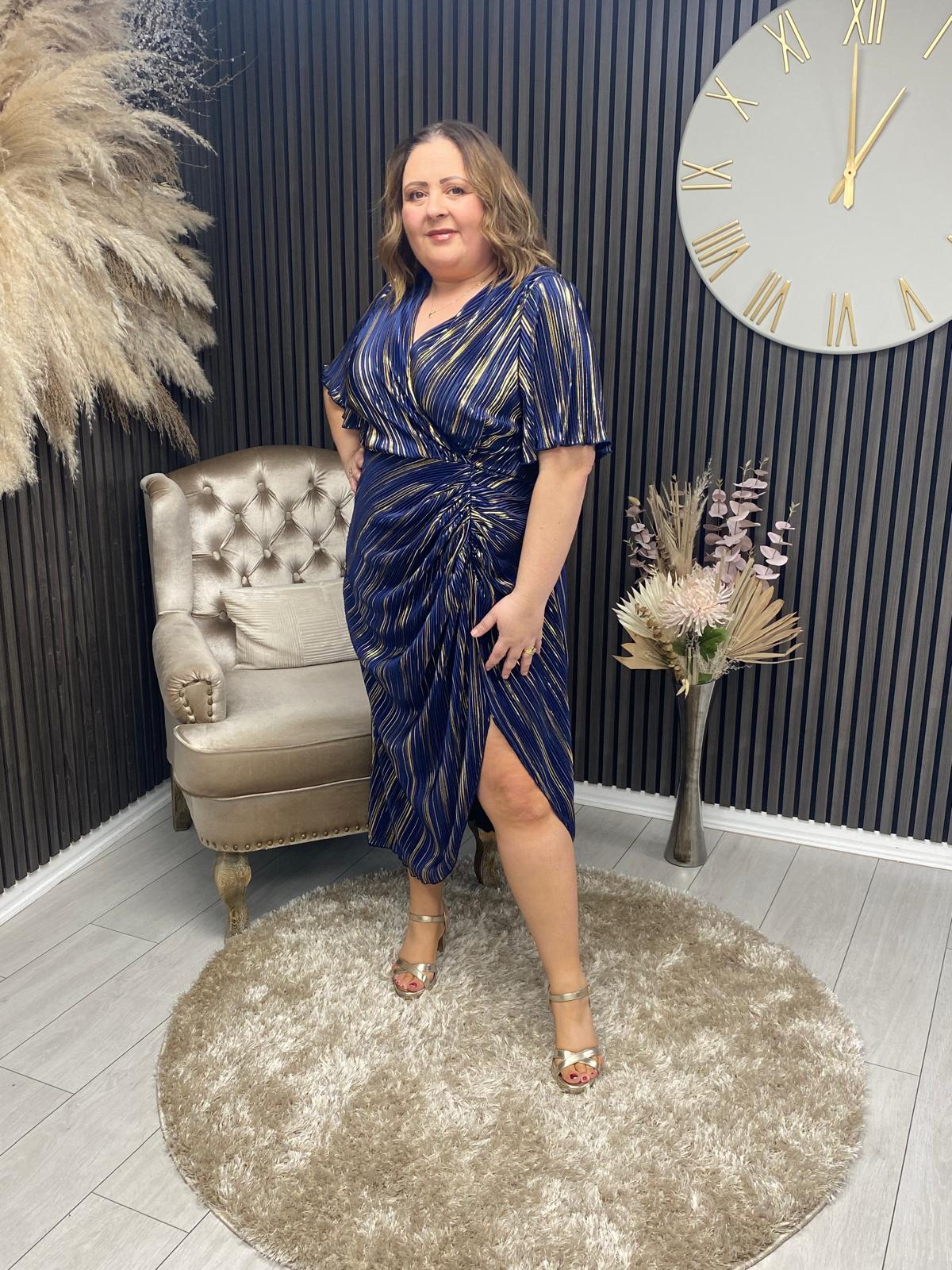 ISLA DRESS - NAVY/GOLD