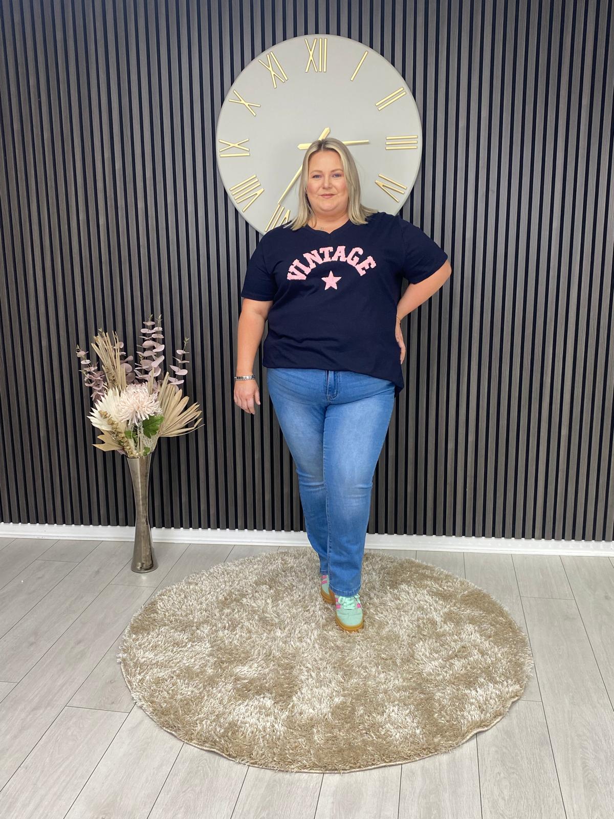 REBEKAH T-SHIRT - NAVY