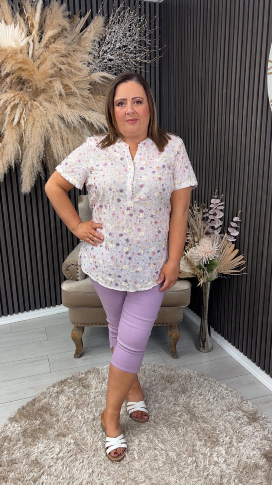 FAITH CROPPED JEGGINGS - LILAC