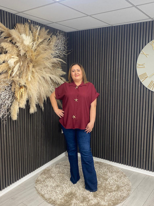 LIZZY SHIRT - BURGUNDY