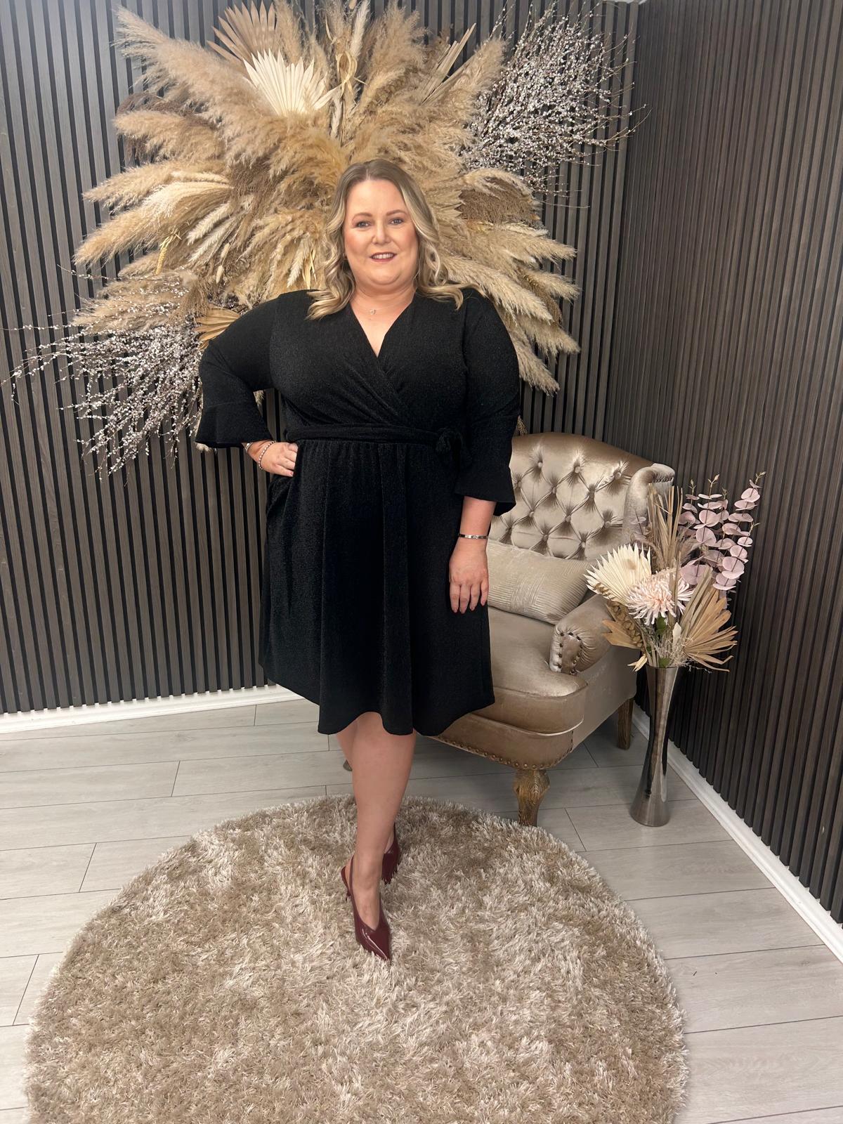 PAXTON DRESS - BLACK/SILVER