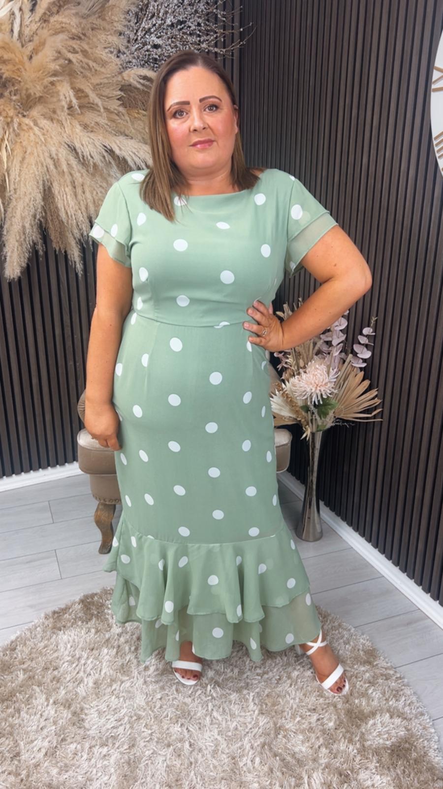 ROXY DRESS - SAGE SPOT