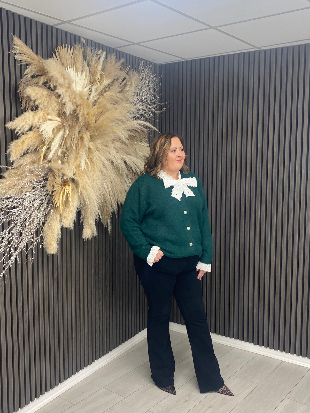 ZOEY CARDIGAN - EMERALD GREEN