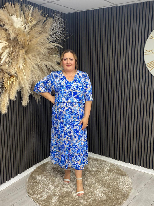 ISOBEL DRESS - BLUE PRINT