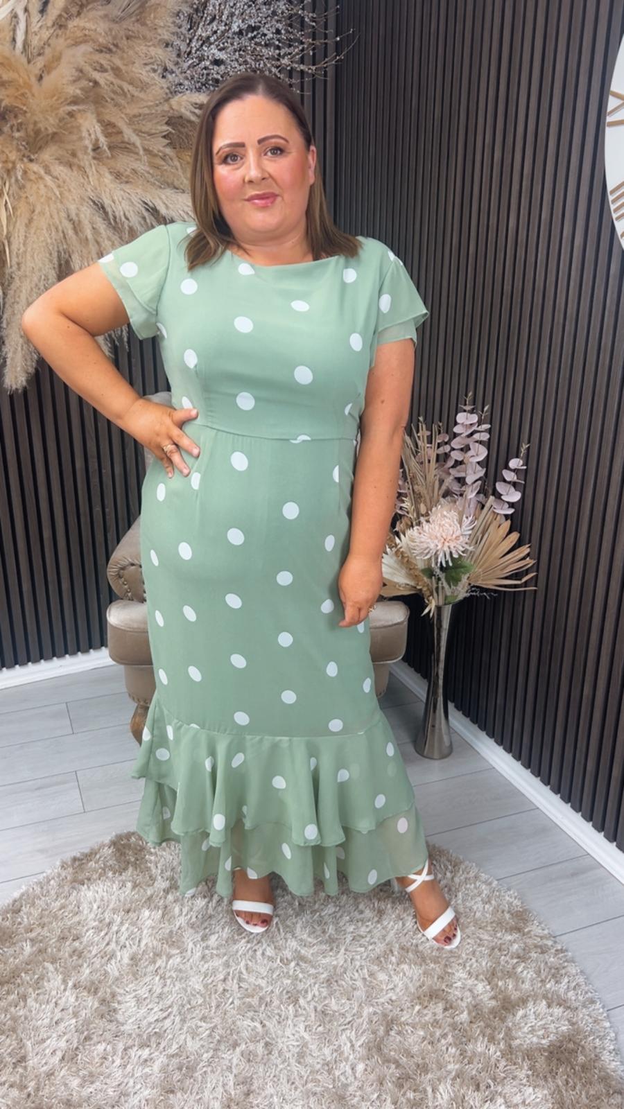 ROXY DRESS - SAGE SPOT