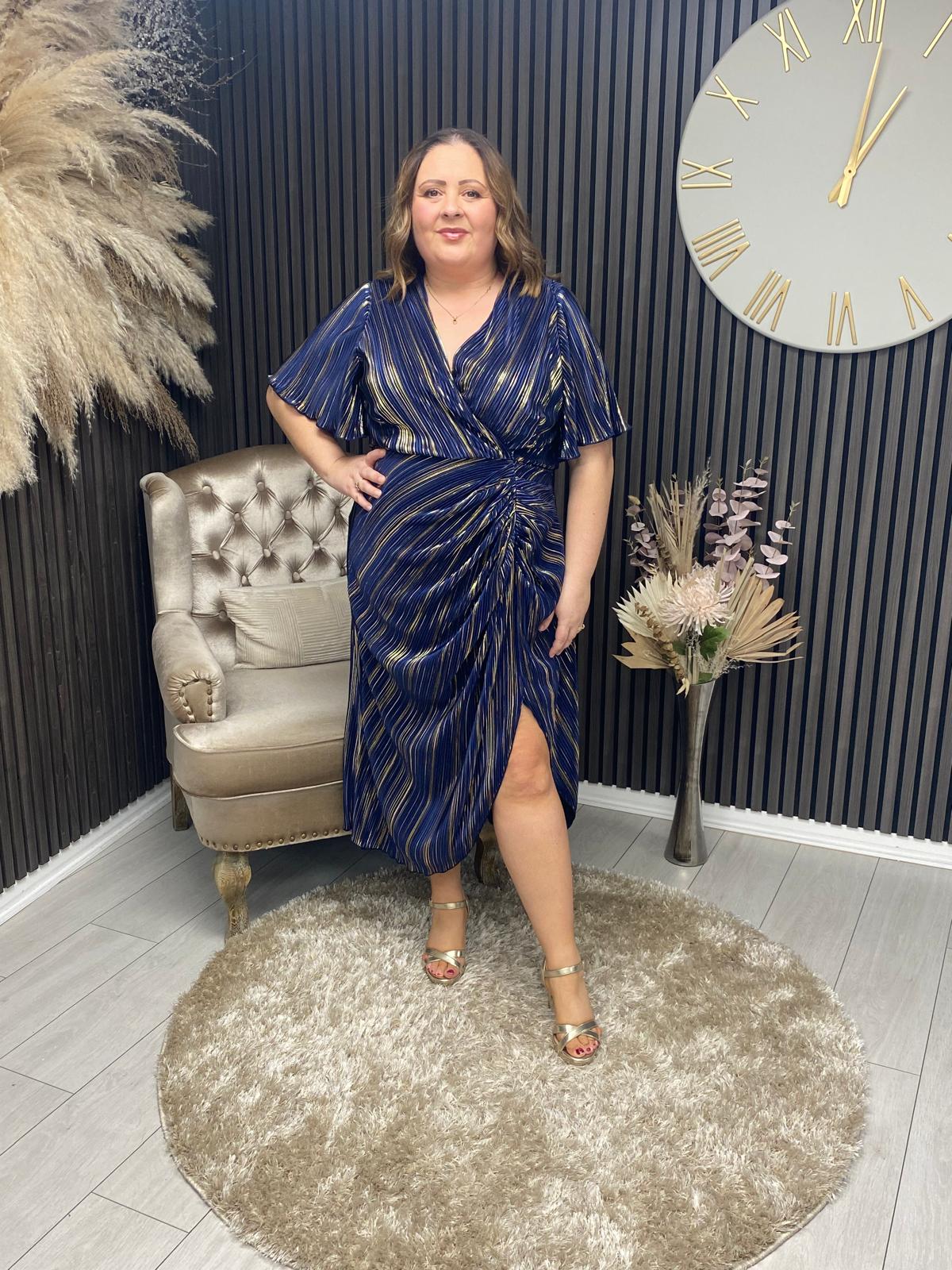 ISLA DRESS - NAVY/GOLD