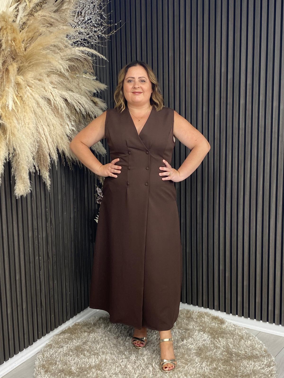 HAZEL DRESS - BROWN