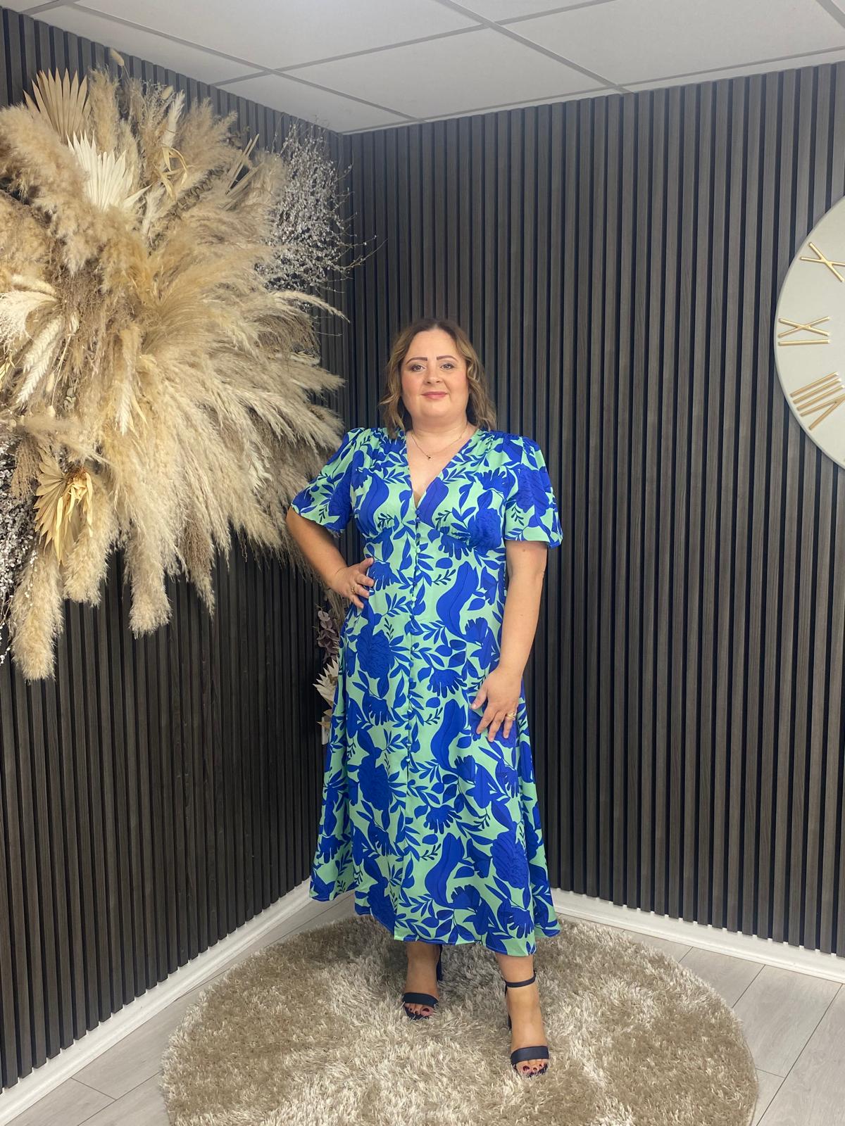STELLA DRESS - BLUE FLORAL