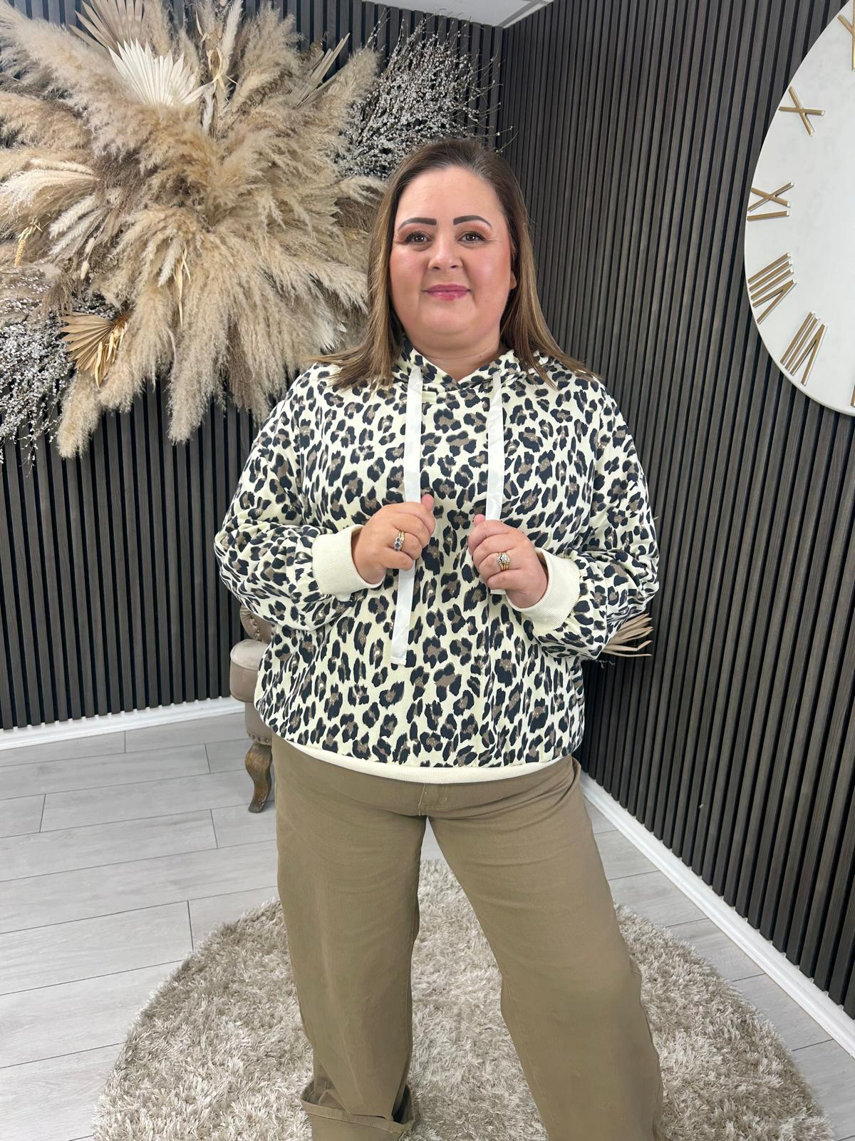 TINA HOODIE - LEOPARD PRINT