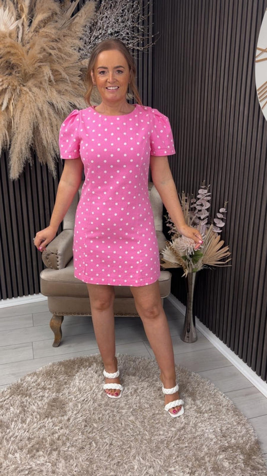 MARSHA DRESS - PINK/SPOT
