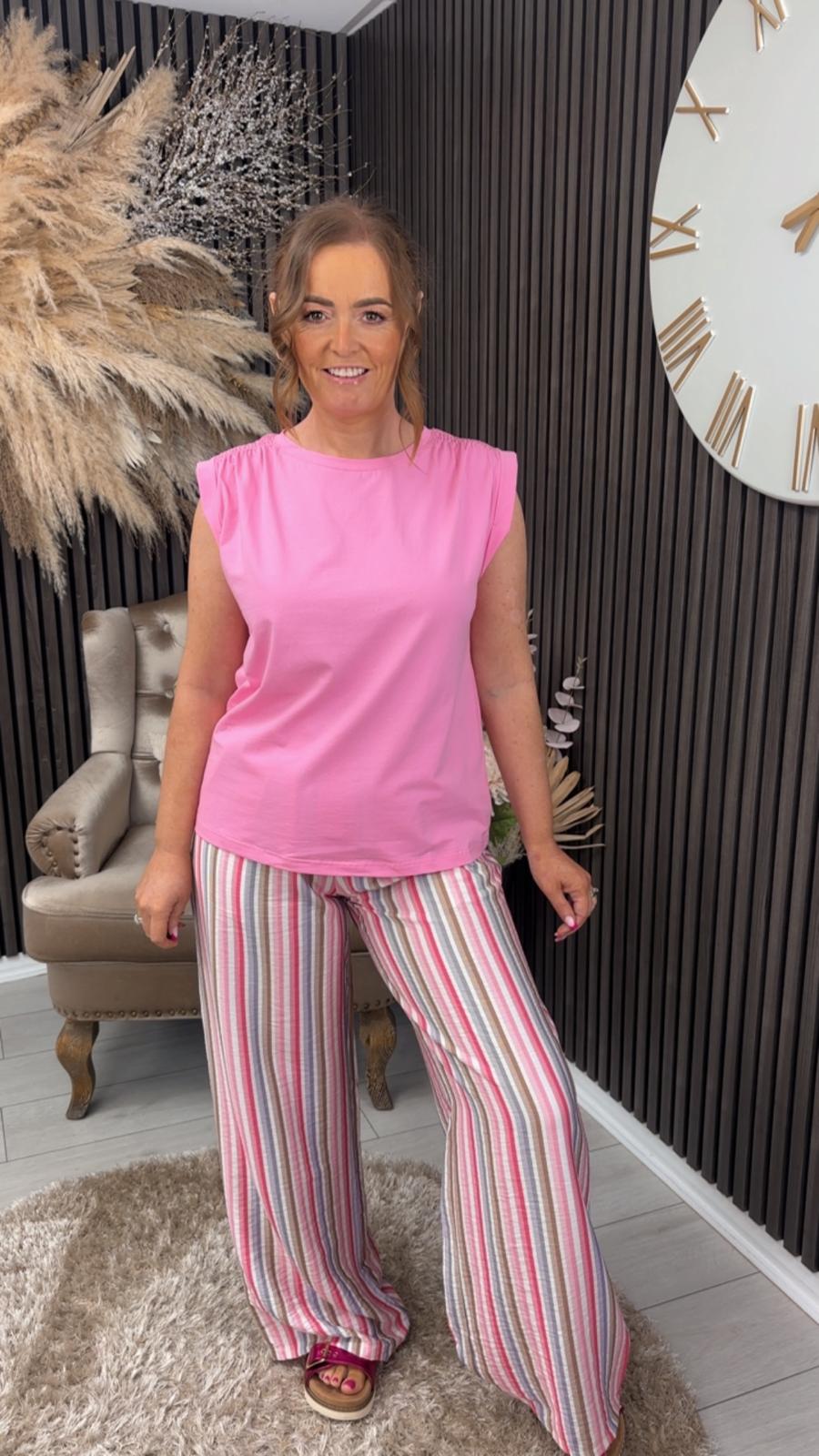EMMA TROUSERS  - PINK/PURPLE