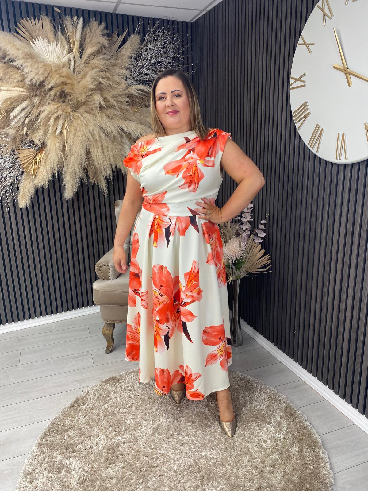BETTY DRESS - ORANGE FLORAL