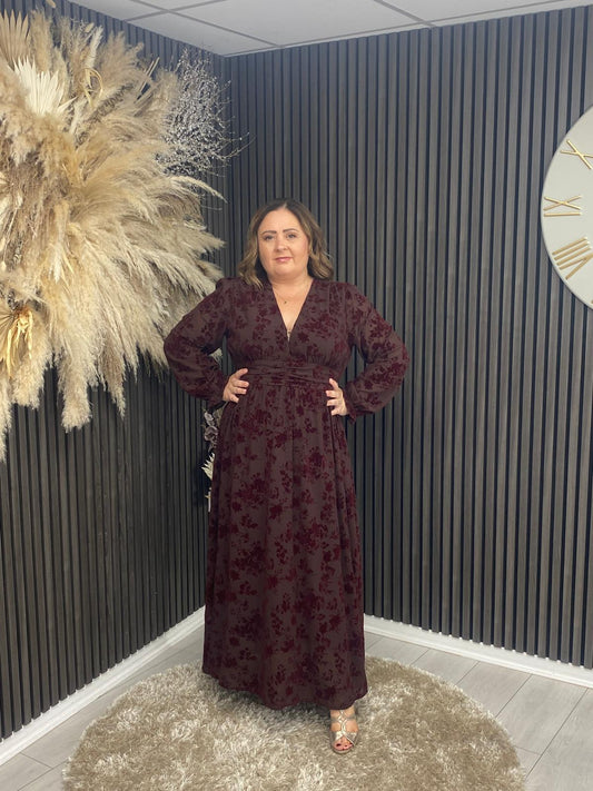 LUNA DRESS - BORDEAUX