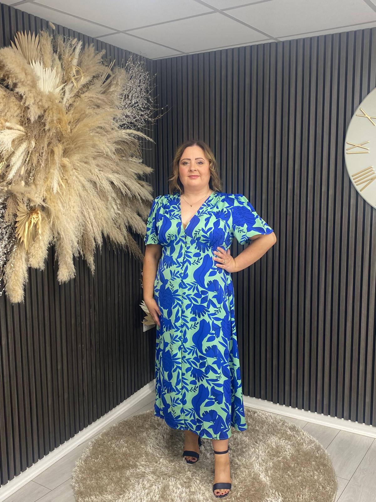 STELLA DRESS - BLUE FLORAL