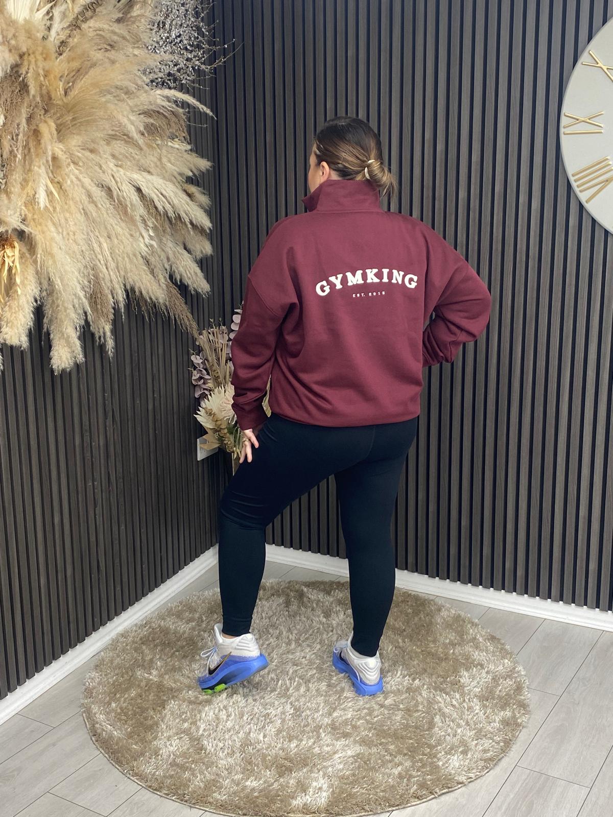 GYM KING 1/4 ZIP - DEEP CHERRY