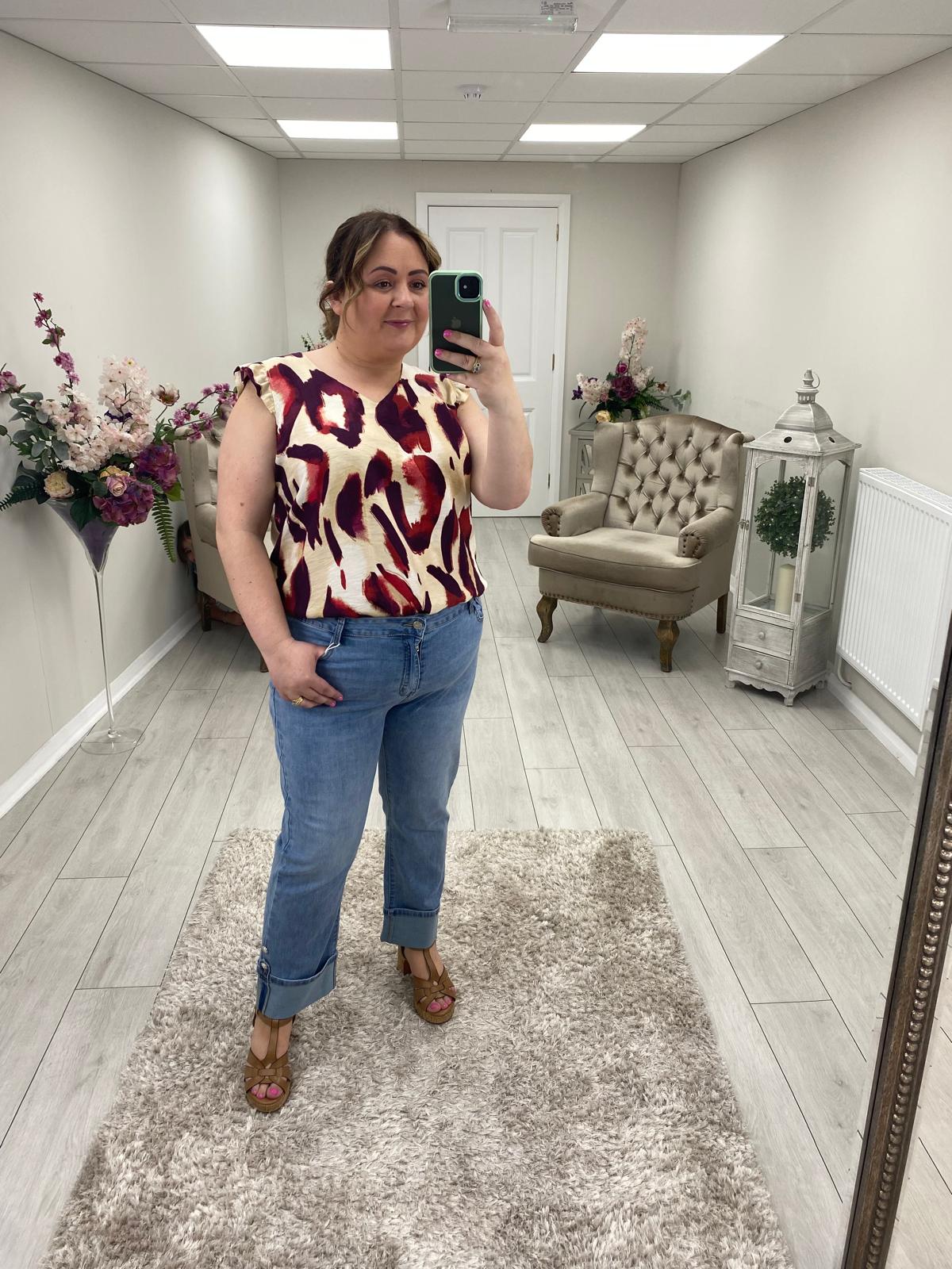 BRIANNA TOP - BURGANDY/RED