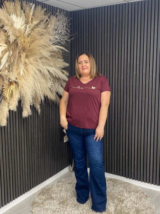 VERONICA T-SHIRT - BURGUNDY