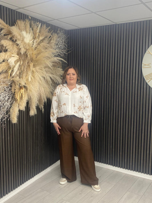 LETITIA TROUSERS - BROWN