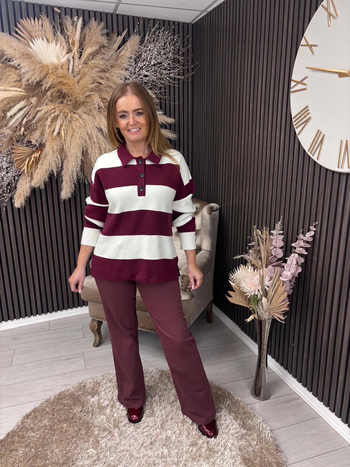 LORRAINE JUMPER - CREAM/WINE