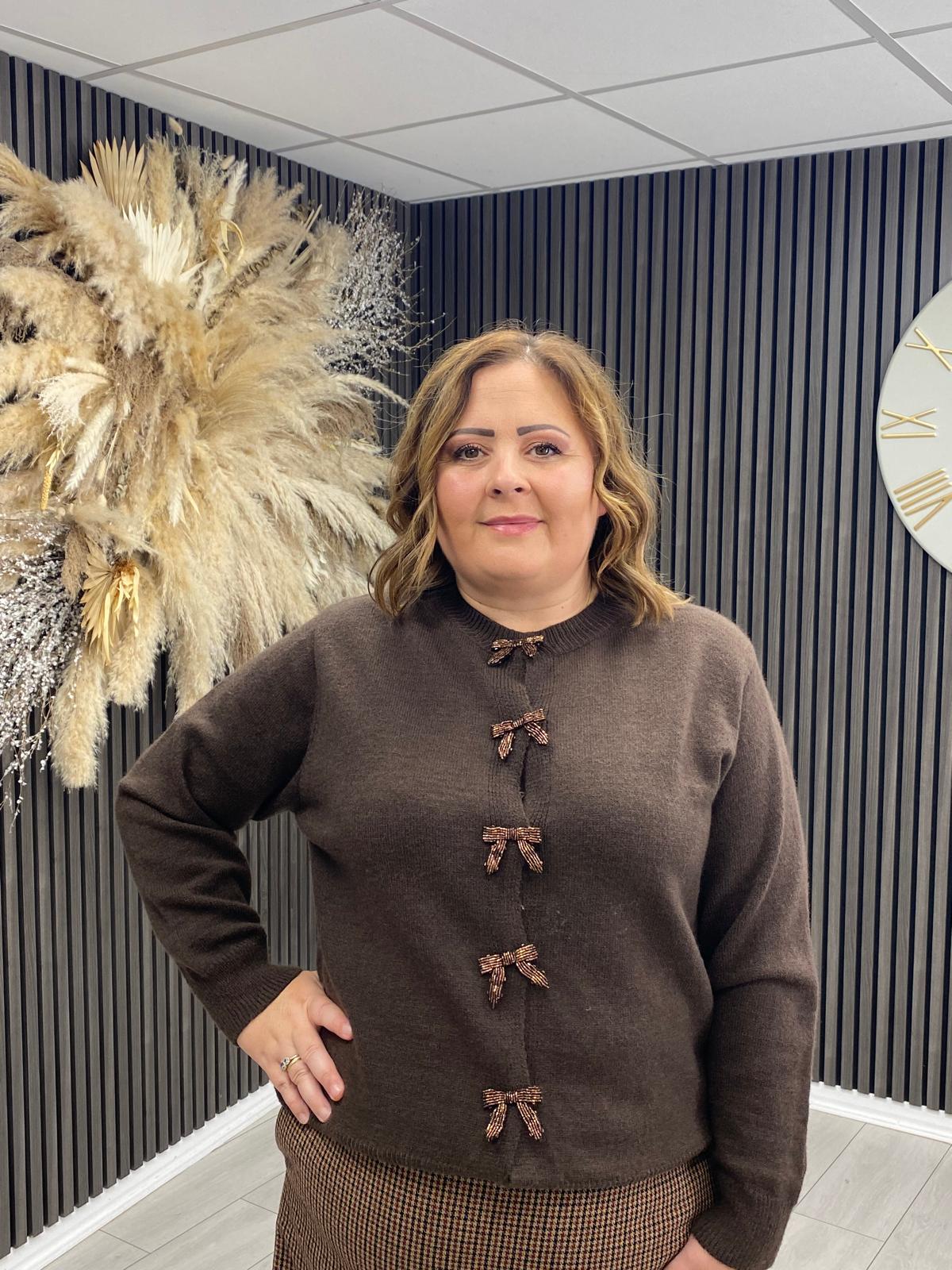 JOANIE CARDIGAN - BROWN