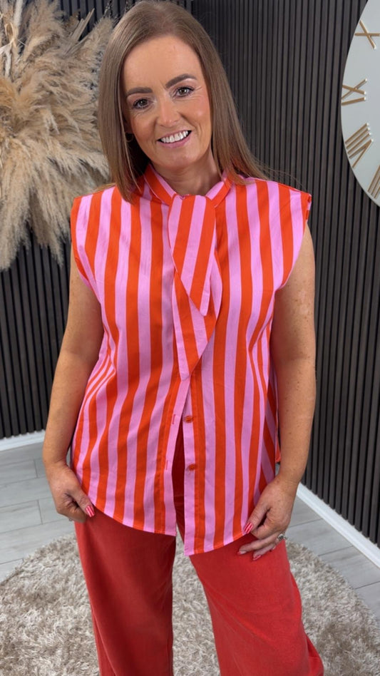 KENDRA TOP - PINK/ORANGE