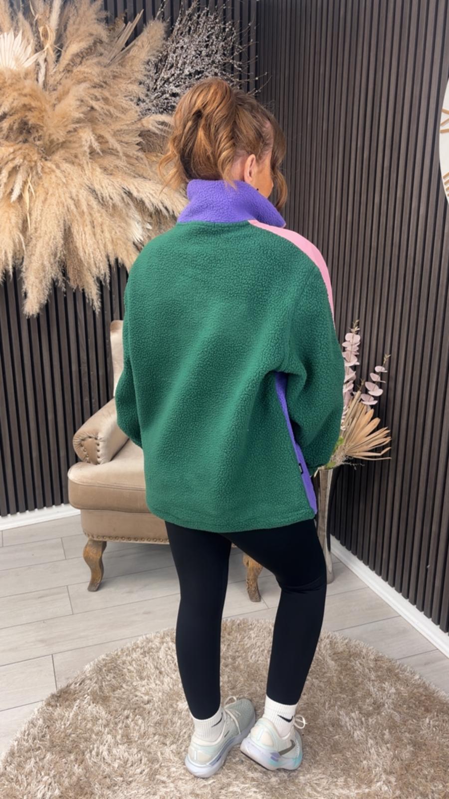 TAMMY FLEECE - GREEN/PURPLE