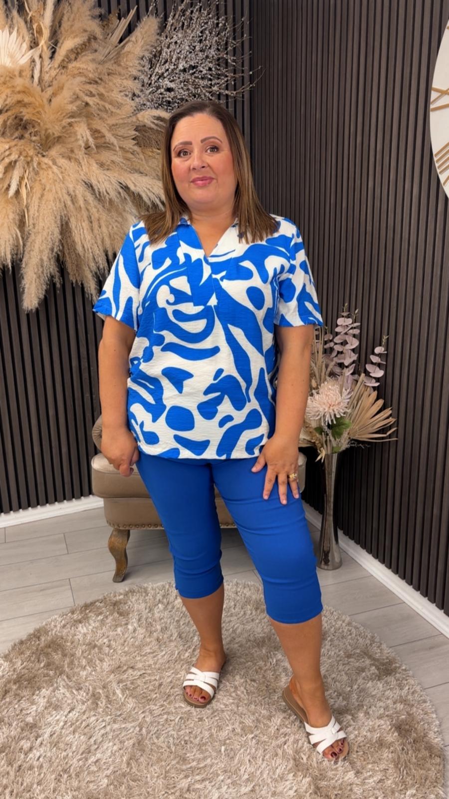 FAITH CROPPED JEGGINGS - ROYAL BLUE
