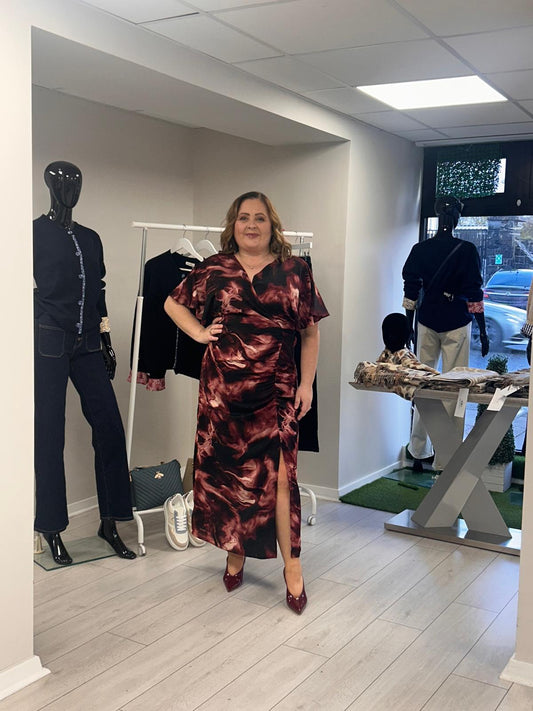 PRISCILLA DRESS - WINE