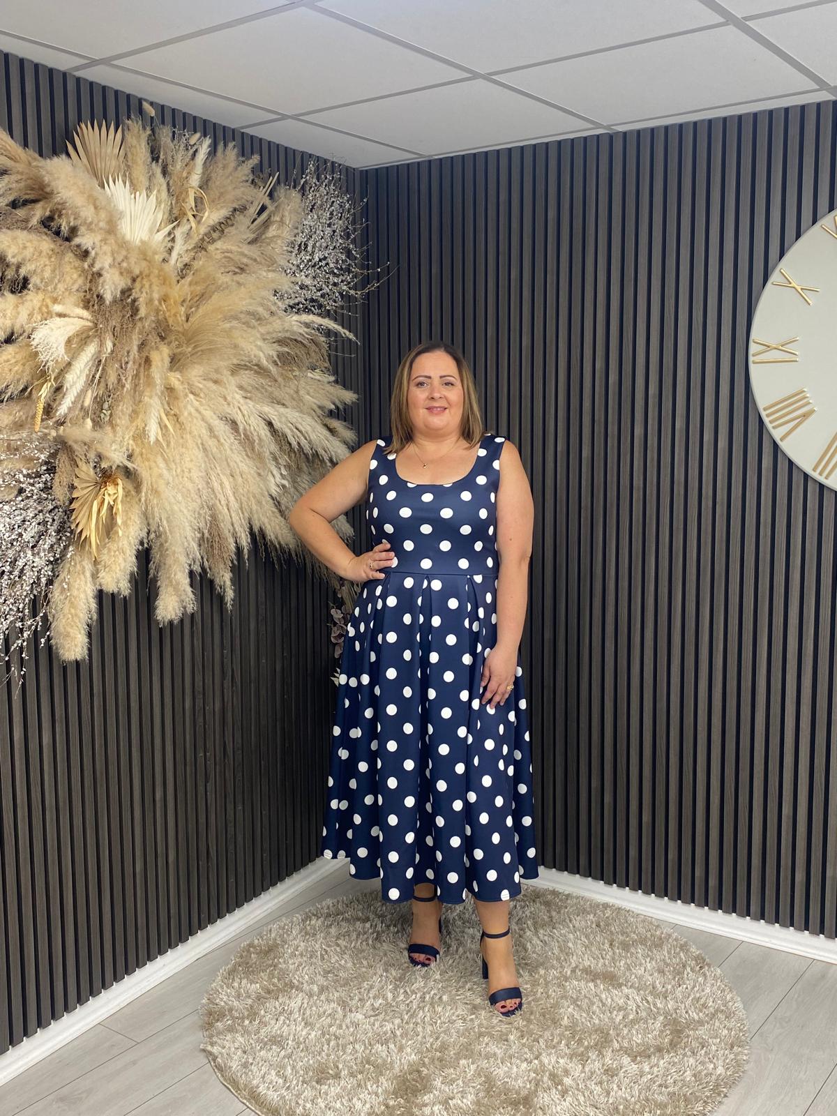 ERICA DRESS - NAVY SPOT