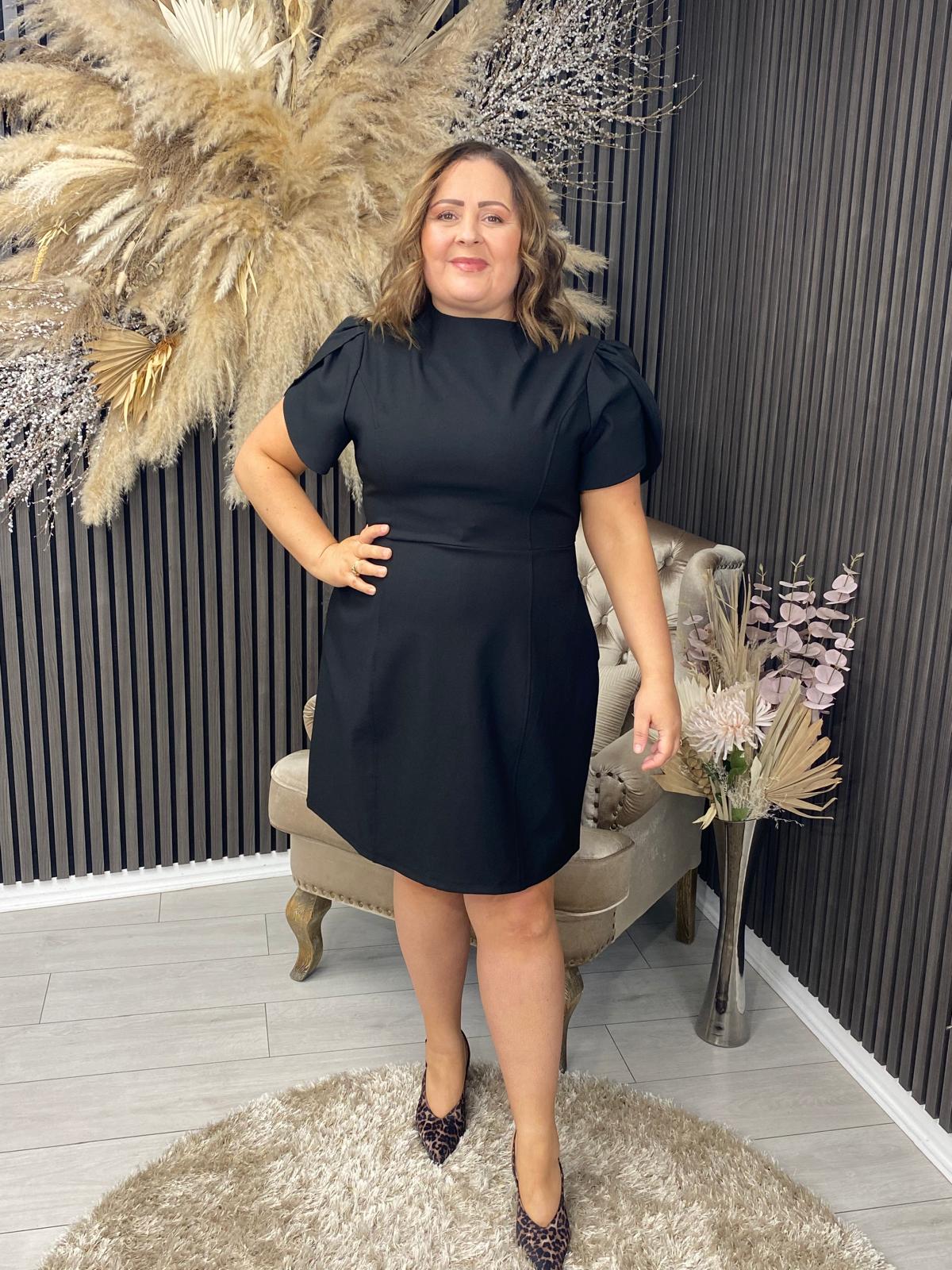 AMI TULIP DRESS - BLACK