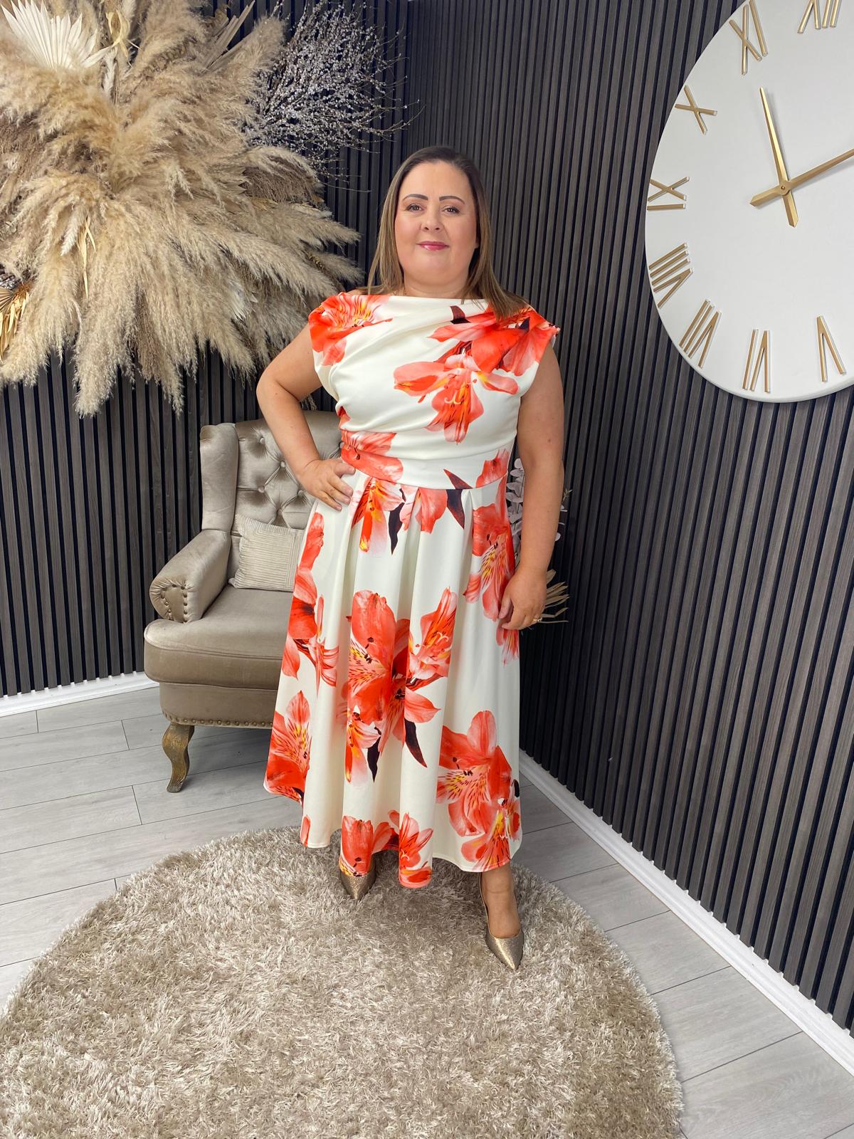 BETTY DRESS - ORANGE FLORAL