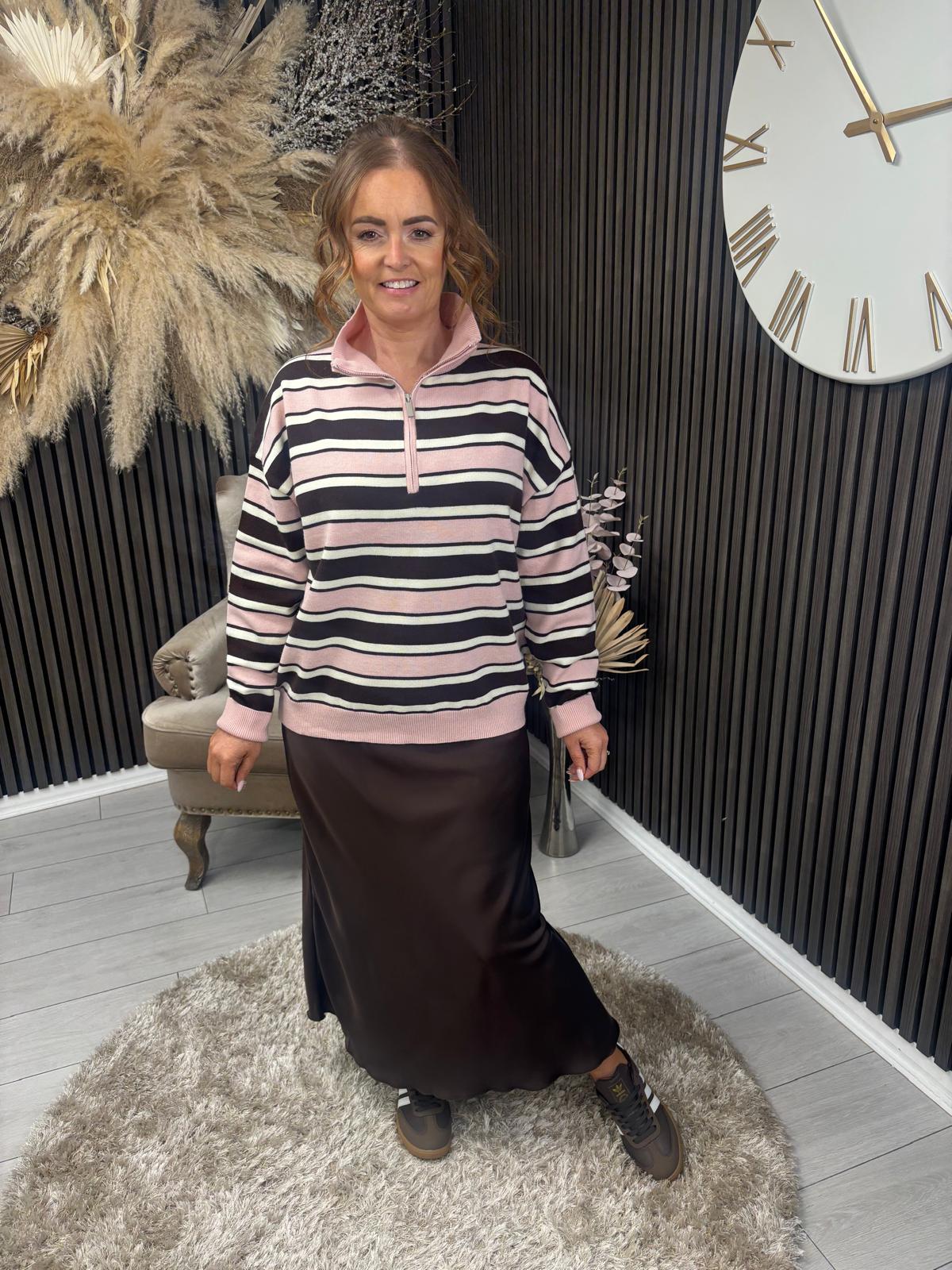 UNA JUMPER - PINK/BROWN